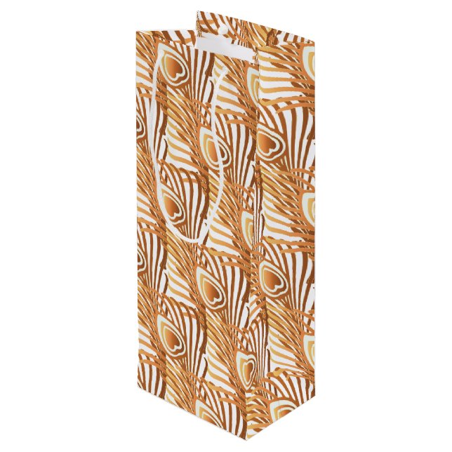 Bolsa Para Vino Sunshine peacock plumas Art Nouveau diseño (Angulo reverso)