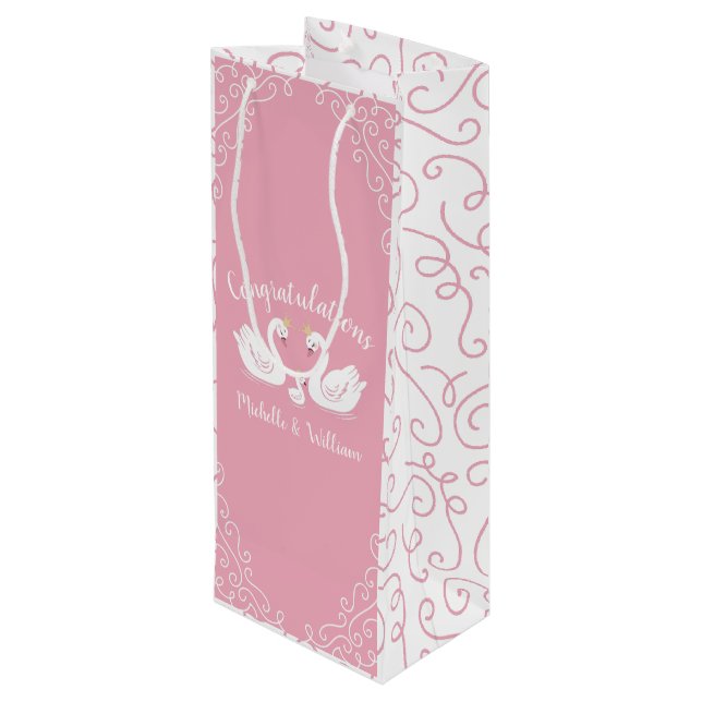 Bolsa Para Vino Swan Baby Shower Vintage (Angulo reverso)