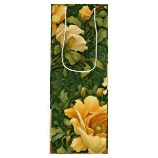 Bolsa Para Vino Tapiz Floral Dorado