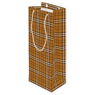 Bolsa Para Vino Tartán dorado