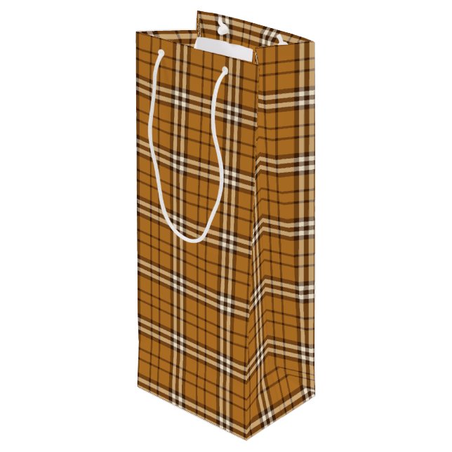 Bolsa Para Vino Tartán dorado (Angulo reverso)