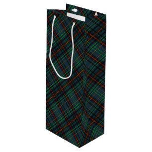 Bolsa Para Vino Tartan en azul, naranja, verde...