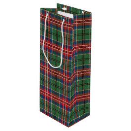 Bolsa Para Vino Tartán Navidades Clan MacCulloch Green Check Plaid