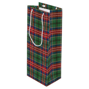 Bolsa Para Vino Tartán Navidades Clan MacCulloch Green Check Plaid