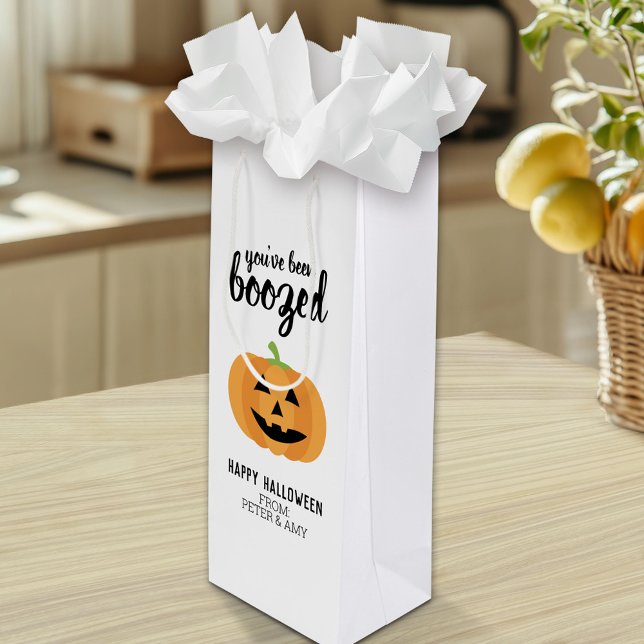 Bolsa Para Vino Te han fastidiado - Fiesta de Halloween de calabaz (Custom Gift Bag)