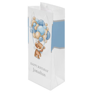 Bolsa Para Vino Teddy Balloon Bearly Wait Birday Boy