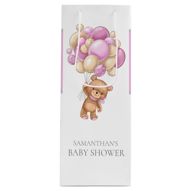 Bolsa Para Vino Teddy Bearly Wait BABY SHOWER (Anverso)