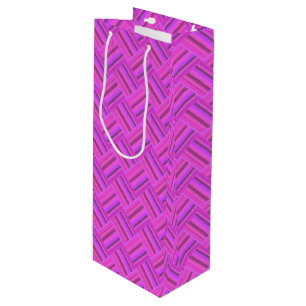 Bolsa Para Vino Tejido de rayas rosadas diagonal patrón