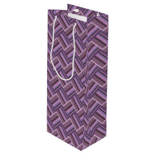 Bolsa Para Vino Tejido diagonal de rayas malvas