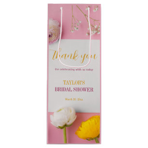 Bolsa Para Vino Tema Floral Rosa Despedida de Soltera
