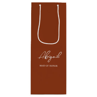 Bolsa Para Vino Terracotta Otoño Fiesta de Boda Nombre Personaliza