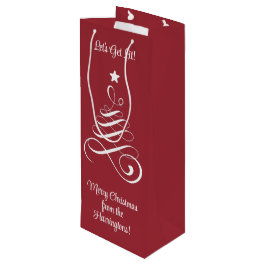 Bolsa Para Vino Texto de Personalizado de árbol de Navidad