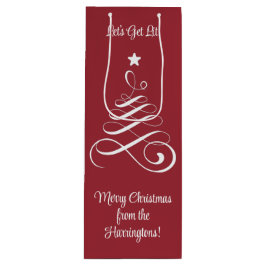 Bolsa Para Vino Texto de Personalizado de árbol de Navidad