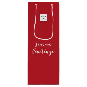 Bolsa Para Vino Texto promocional del logotipo rojo en embalajes e