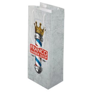 Bolsa Para Vino Tienda de peinado de barbero Rey Corona Poste de b