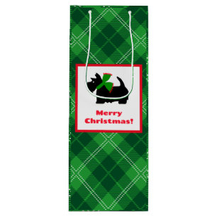 Bolsa Para Vino Tierra escocesa alegre de Navidad