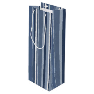 Bolsa Para Vino Tiras de azul y blanco