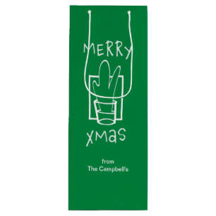 Bolsa Para Vino Tiros de Navidad brillantes y alegres