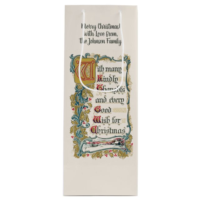 Bolsa Para Vino Todos los buenos deseos para los Navidades (Anverso)