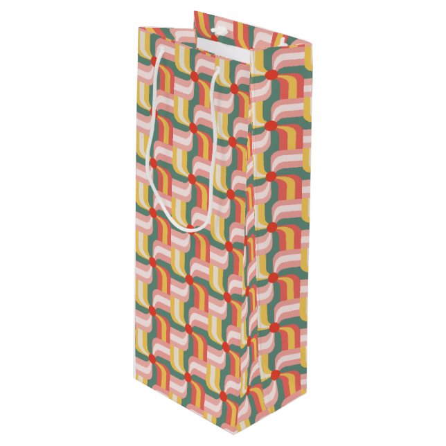 Bolsa Para Vino Tornillos geométricos coloreados abstractos (Angulo Anverso)