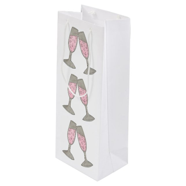 Bolsa Para Vino Tosta de ducha de novia Boda de champán rosa (Angulo Anverso)
