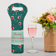Tote de vino navideño personalizado