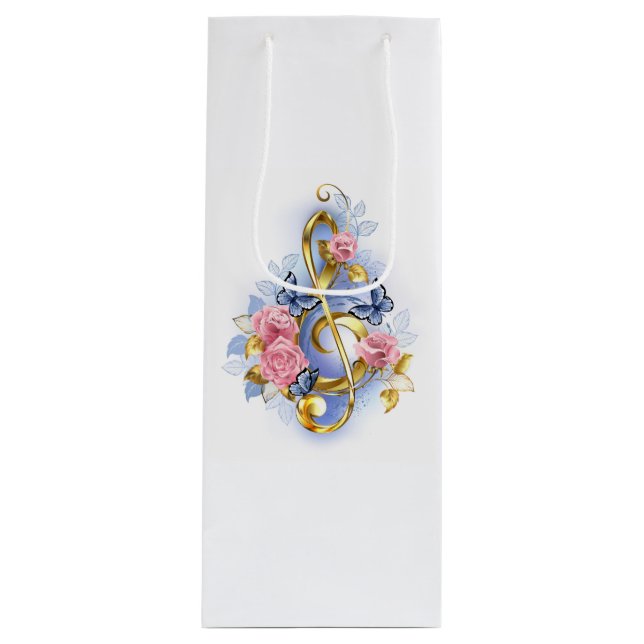 Bolsa Para Vino Treble arrecife con rosas rosas rosas rosas (Anverso)