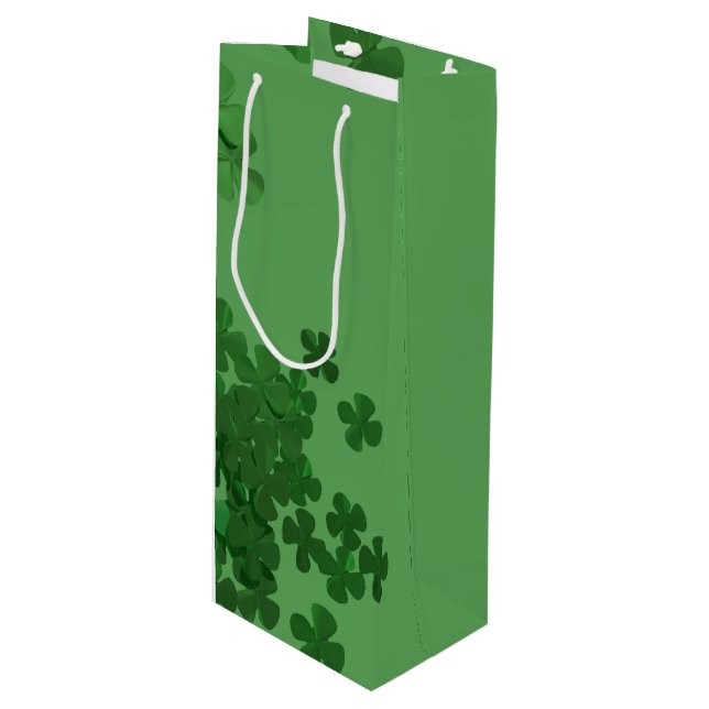 Bolsa Para Vino Trébol del día de St Patrick (Angulo Anverso)