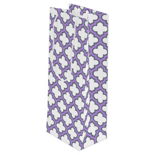 Bolsa Para Vino Trellis blanca y púrpura, Entramado, Quatrefoil