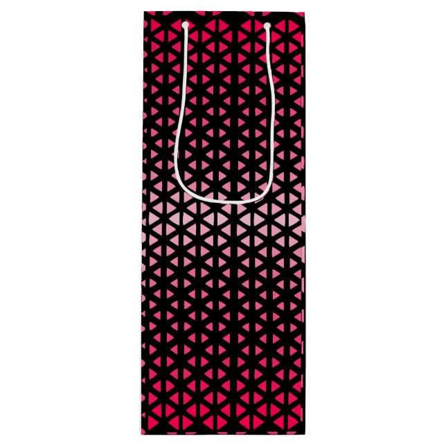 Bolsa Para Vino Triángulo.Pattern.shade.pink.02 BG negro (Anverso)