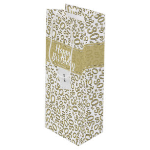 Bolsa Para Vino Trigésimo oro feliz del cumpleaños y modelo blanco