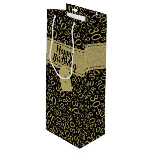 Bolsa Para Vino Trigésimo oro feliz del cumpleaños y modelo negro