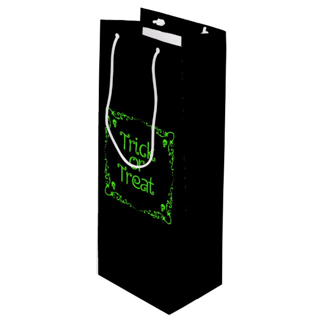 Bolsa Para Vino Truco o trato verde baba (Angulo Anverso)