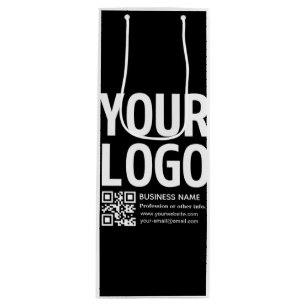 Bolsa Para Vino Tu logotipo con código QR editable y texto
