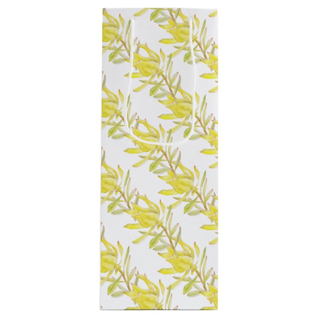 Bolsa Para Vino Tulipina leucadendrina amarillo acuarela (Anverso)