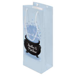 Bolsa Para Vino Un bebé está preparando una bruja Baby Shower azul