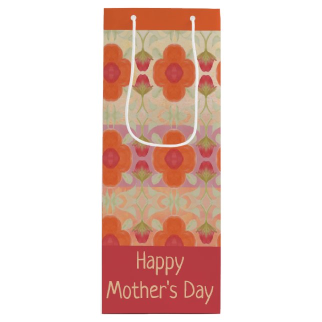 Bolsa Para Vino Un diseño decorativo Naranja (Anverso)