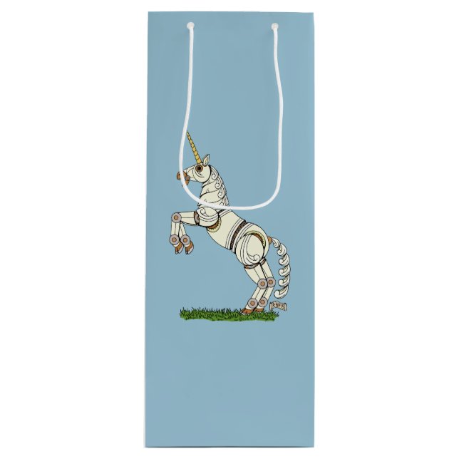 Bolsa Para Vino Unicornio mecánico (Anverso)