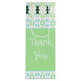 Bolsa Para Vino Verde claro con patrones de Bonito