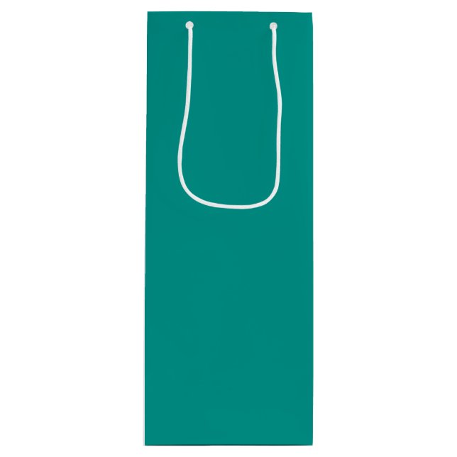 Bolsa Para Vino Verde Teal Sólido (Anverso)