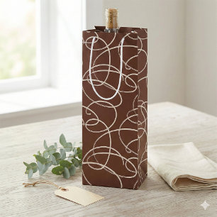 Bolsa Para Vino Vid de remolino abstracto Arte de línea moderna