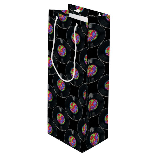 Bolsa Para Vino Vinilo de Rock & Roll Retro (Angulo Anverso)