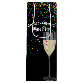 Bolsa Para Vino vino blanco con confeti de cumpleaños