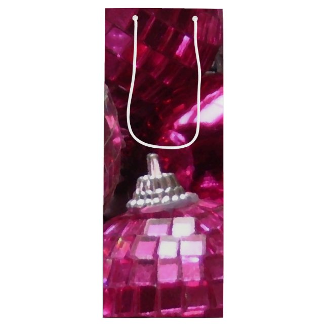Bolsa Para Vino Vino de regalo de Baubles rosa (Anverso)
