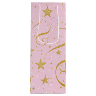 Bolsa Para Vino Vino estelar - Bolsa de vino con estrella rosada y