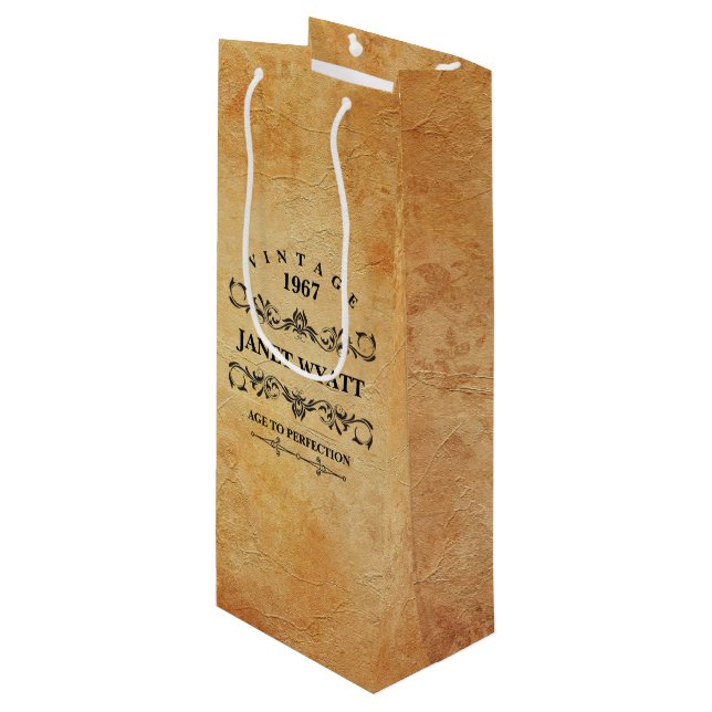 Bolsa Para Vino Vintage Any Age Birday (Angulo Anverso)