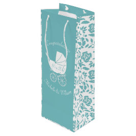Bolsa Para Vino Vintage Carrie Baby Shower Cute Blue Boy