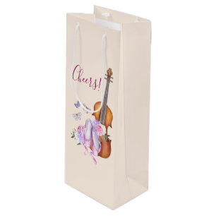 Bolsa Para Vino ¡Violín, zapatos de ballet y mariposas saludan!