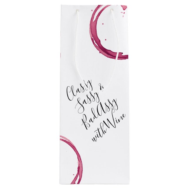 Bolsa Para Vino White Funny Wine Puns Wine Bags Gift (Anverso)