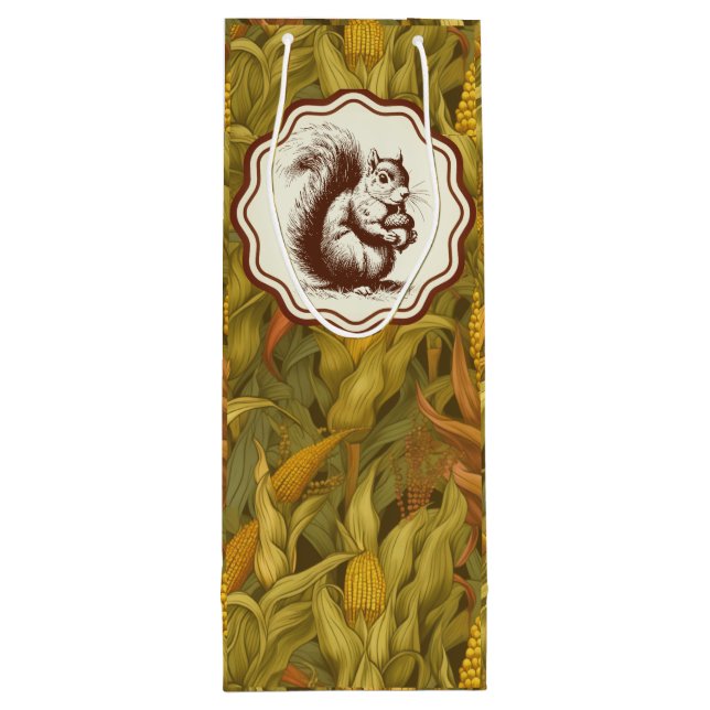 Bolsa Para Vino William Morris Otoño Maíz Ardilla   (Reverso)